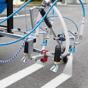 Airless road marking machines